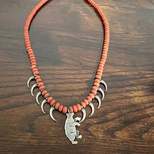 The Noisy Plume  Ursa Necklace with Jasper Claws